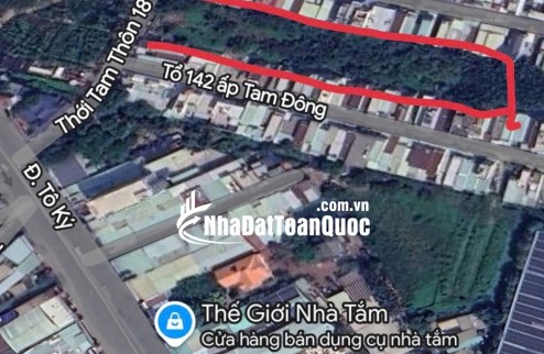 Chính chủ: Bán đất mt đường Thới Tam Thôn 18 xã Thới Tam Thôn. Diện tích: 5538.7m2.